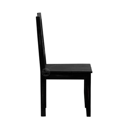 handcrafted Agasta Sheesham Wood Chair with vintage design and matte black finish