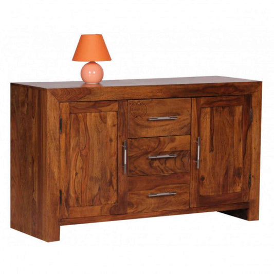 The Ajanta Sideboard furniture, which is made from sheesham wood, is an excellent choice for interior design and home decor.