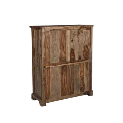 handcrafted solid wood chest of drawer with 7 drawer and natural finish.