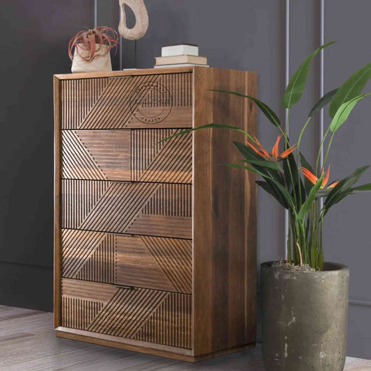 Arisa Chest of Drawer, which is made from sheesham wood, is an excellent choice for interior design and home decor. suitable for living room furniture