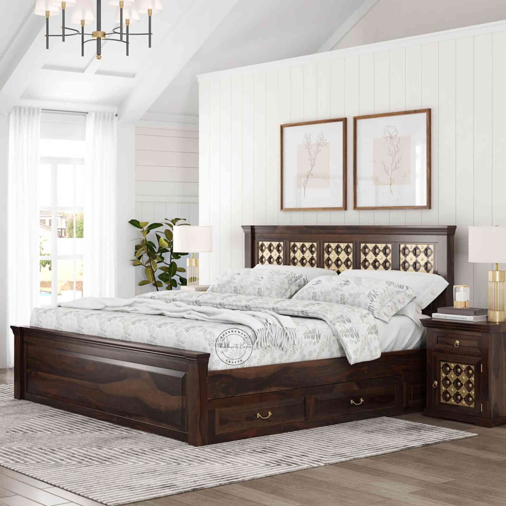 Bakhra King Size Bed, which is made from, sheesham wood, is an excellent choice for interior design and home decor. suitable for any bedroom