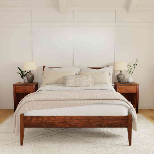 Faroe King Size Bed, which is made from sheesham wood, is an excellent choice for interior design and home decor. suitable for bedroom furniture