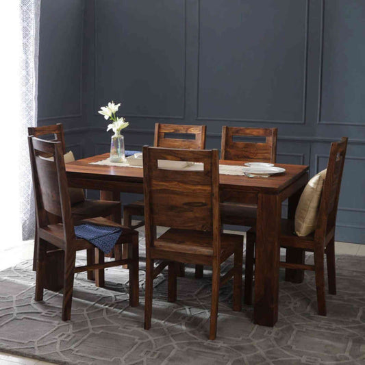 Gautam Dining Set, which is made from sheesham wood, is an excellent choice for interior design and home decor. suitable for dining room or kitchen furniture