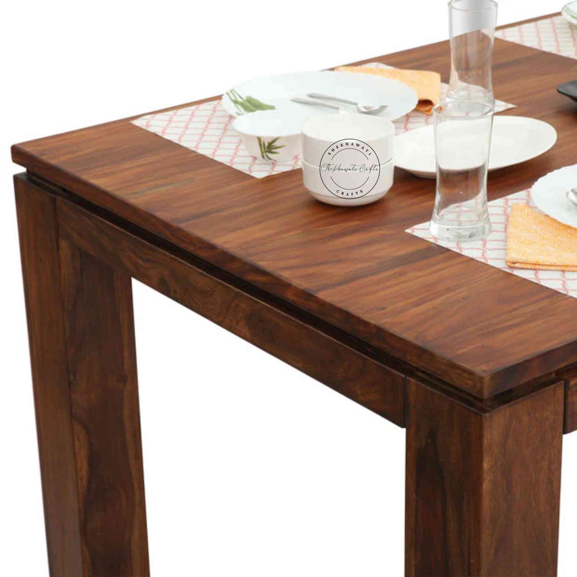 Gautam Dining Set, which is made from sheesham wood, is an excellent choice for interior design and home decor. suitable for dining room or kitchen furniture