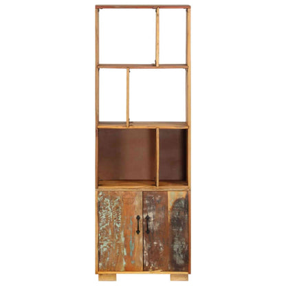 Johan Book Shelf is handcrafted from mango wood, a rustic natural finish, an antique design and 2 doors.