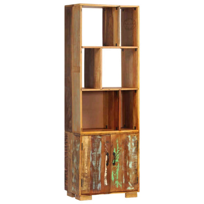 Johan Book Shelf is handcrafted from mango wood, a rustic natural finish, an antique design and 2 doors.