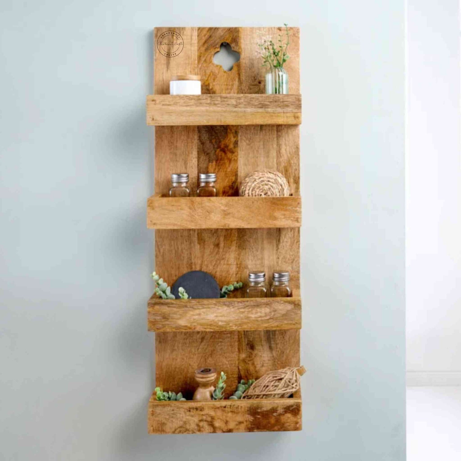 Levon Wall Rack, made from mango wood, is an excellent choice for interior design and home decor. suitable for home and office furniture