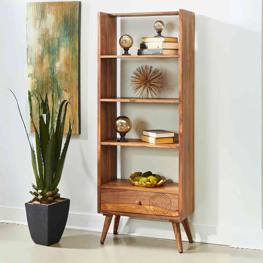 Libro Bookshelves, made from sheesham wood, is an excellent choice for interior design and home decor. suitable for study room and office furniture