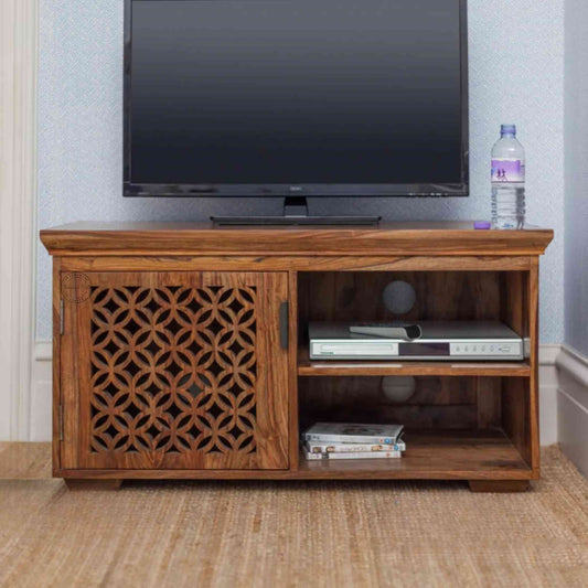 Mirra Tv Cabinet, made from sheesham wood, is an excellent choice for interior design and home decor. suitable for home furniture