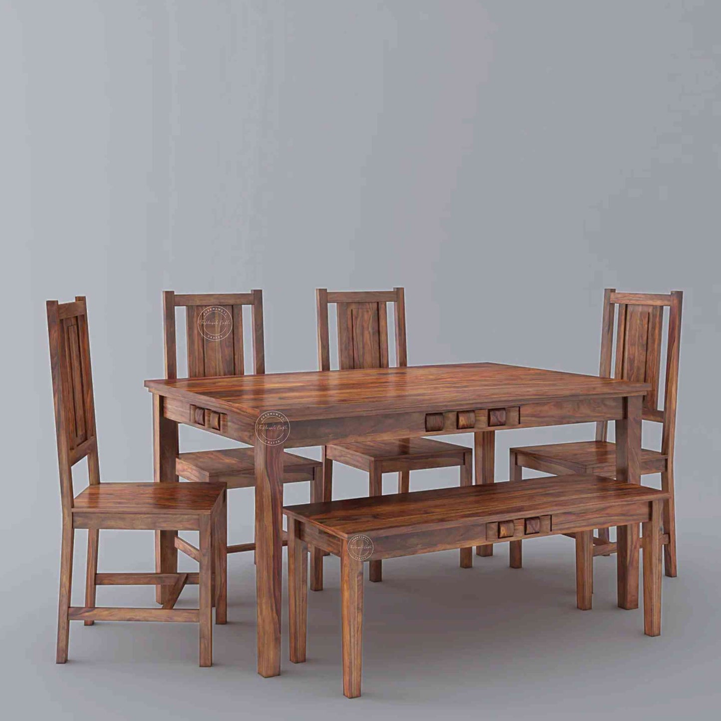 Nivar Dining Table, made from sheesham wood, is an excellent choice for interior design and home decor. suitable for kitchen and dining room furniture