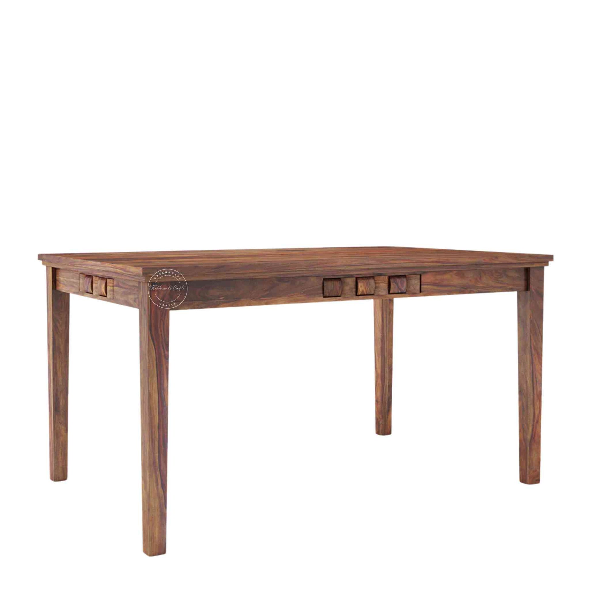 Nivar Dining Table, made from sheesham wood, is an excellent choice for interior design and home decor. suitable for kitchen and dining room furniture