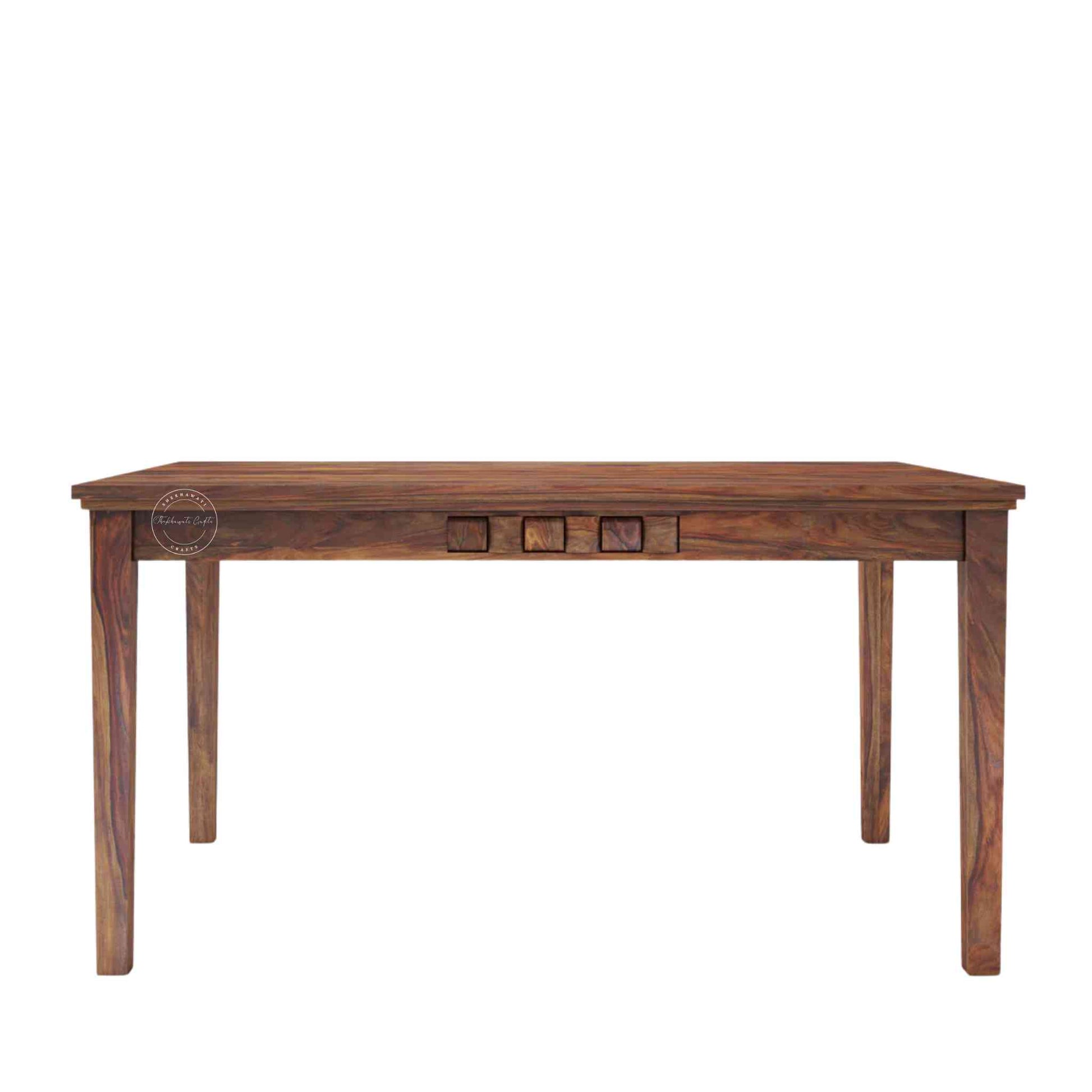 Nivar Dining Table, made from sheesham wood, is an excellent choice for interior design and home decor. suitable for kitchen and dining room furniture