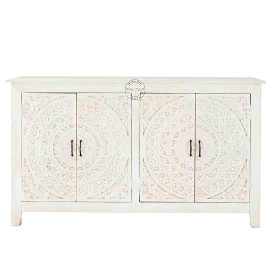 Reyhana Sideboard, made from mango wood, is an excellent choice for interior design and home decor. Suitable for the bedroom, living room, and office furniture.