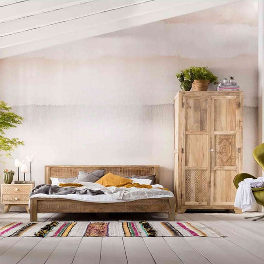 Frencho King Size Bed, which is made from sheesham wood, is an excellent choice for interior design and home decor. suitable for bedroom furniture