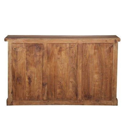 handcrafted shekhawati iron jali buffet, made with sheesham wood feature six drawers and two-door with detachable shelf