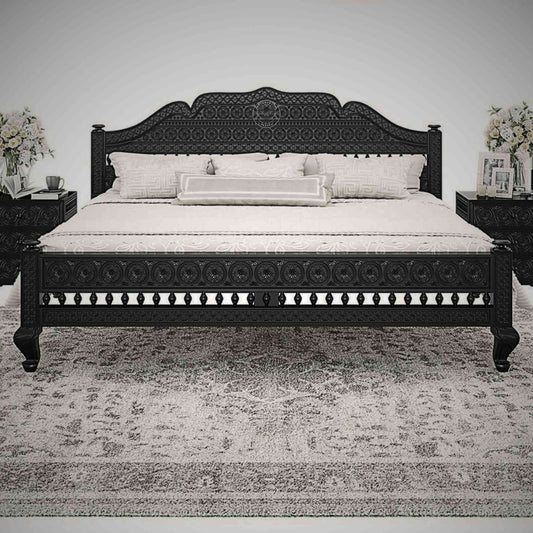 Ummed King Size Bed, made from mango wood, is an excellent choice for interior design and home decor. suitable for bedroom furniture