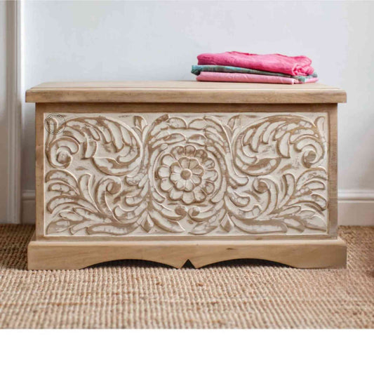 Verona Trunk, made from mango wood, is an excellent choice for interior design and home decor. suitable for bedroom and storage furniture