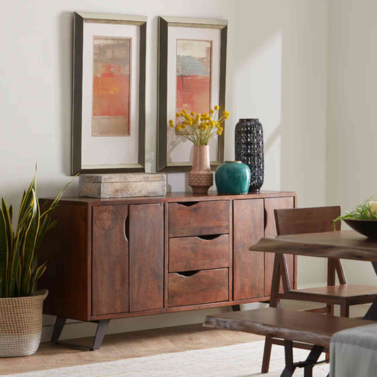 Vienna Live Edge Sideboard, made from sheesham wood, is an excellent choice for interior design and home decor. suitable for home and office furniture